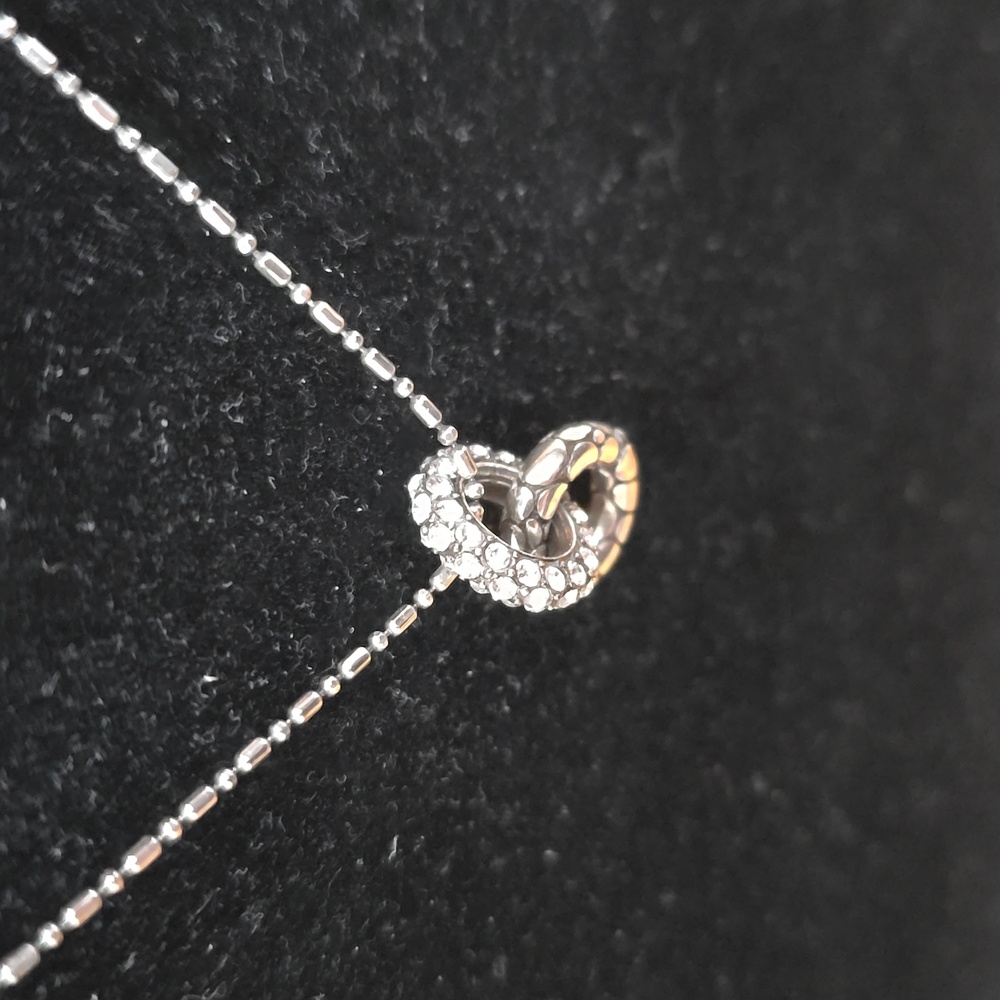 Brighton Pebble Pave Crystal Mini Interlocking Circles Necklace - Picture 6 of 6